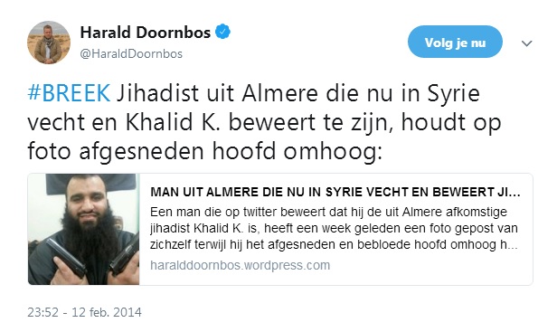 De bewuste tweet over Khalid K. 
